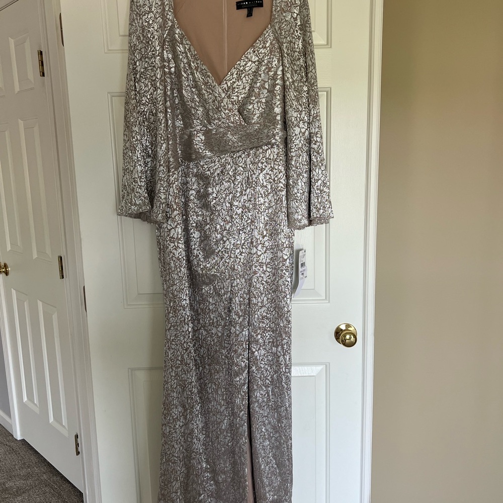 Aidan Mattox Metallic Patterned Gown